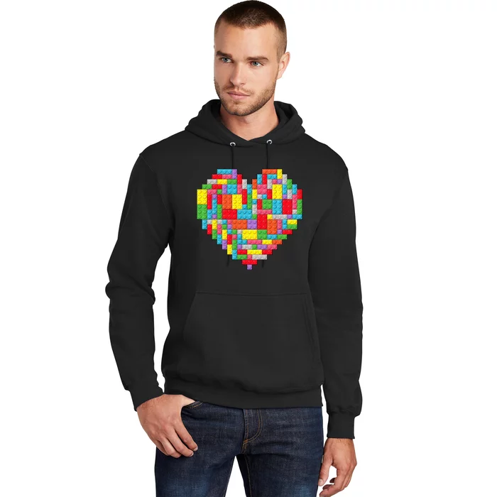 Master Builder Block Brick Building Heart Valentines Day Hoodie