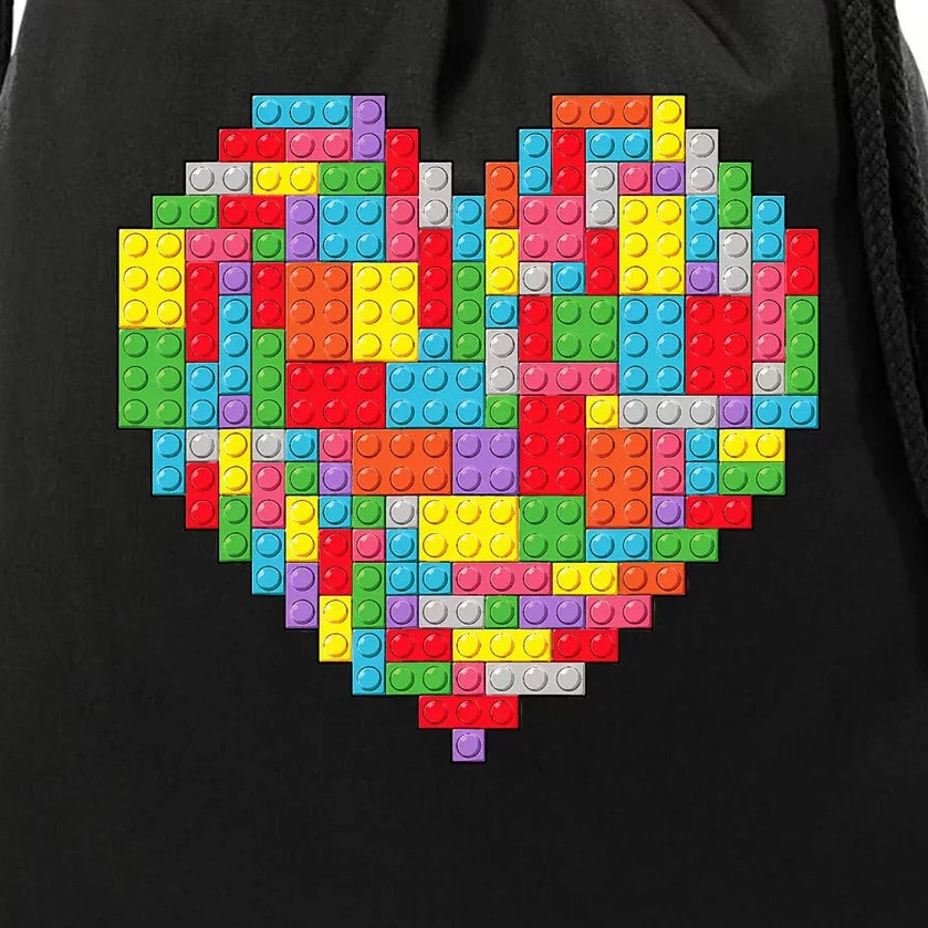 Master Builder Block Brick Building Heart Valentines Day Drawstring Bag