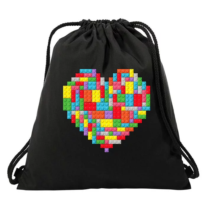 Master Builder Block Brick Building Heart Valentines Day Drawstring Bag