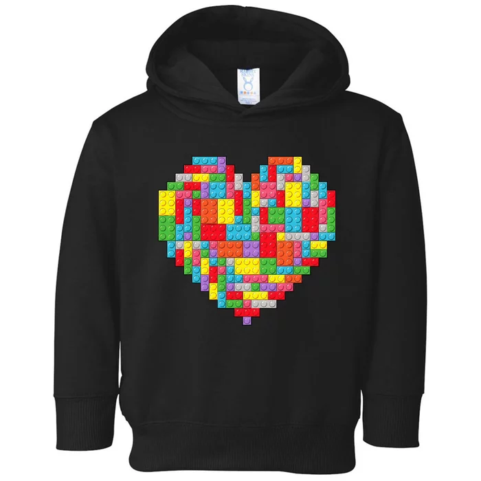 Master Builder Block Brick Building Heart Valentines Day Toddler Hoodie