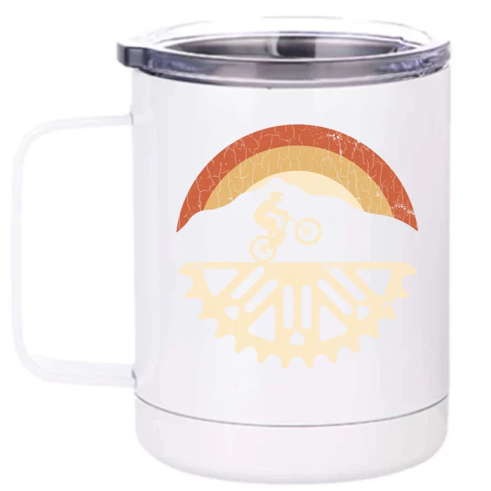 Mountain Bike Biking Gift Funny Gift Front & Back 12oz Stainless Steel Tumbler Cup