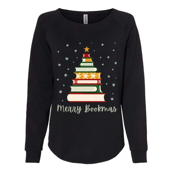 Merry Bookmas Books Christmas Tree Meaningful Gift Womens California Wash Sweatshirt