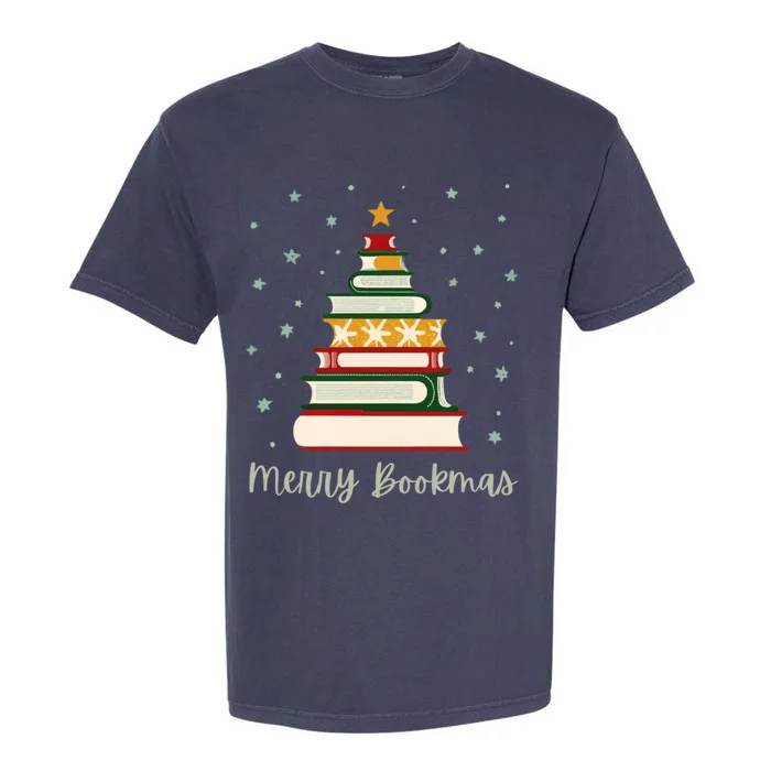 Merry Bookmas Books Christmas Tree Meaningful Gift Garment-Dyed Heavyweight T-Shirt