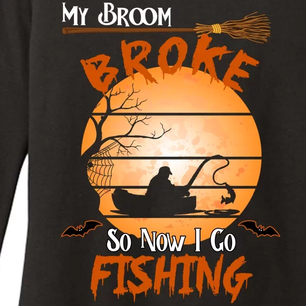 My Broom Broke So Now I Go Fishing Womens CVC Long Sleeve Shirt