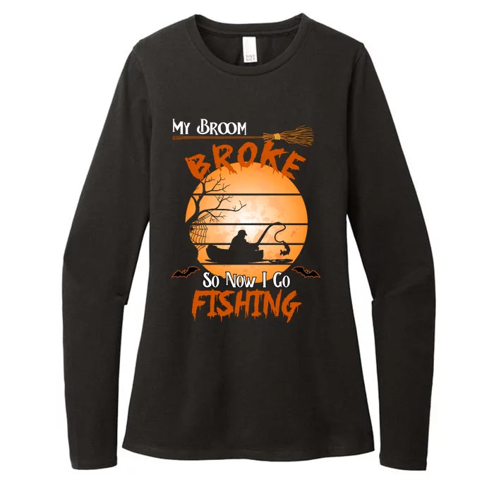 My Broom Broke So Now I Go Fishing Womens CVC Long Sleeve Shirt