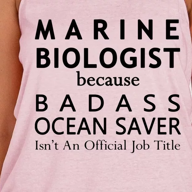 Marine Biologist Because Ocean Saver Funny Gift Women's Knotted Racerback Tank