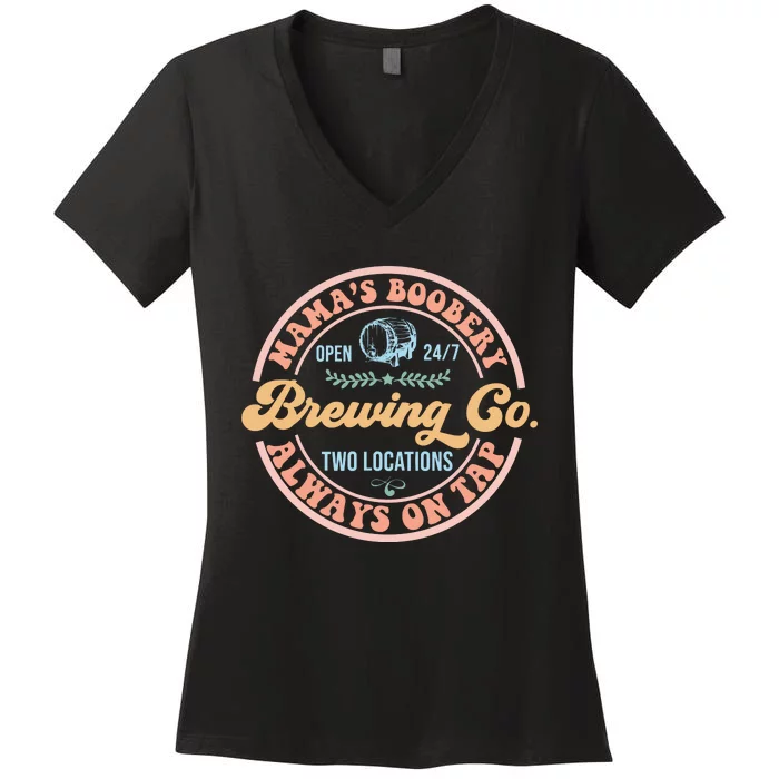 Mamas Boobery Breastfeeding Funny Mom Women's V-Neck T-Shirt