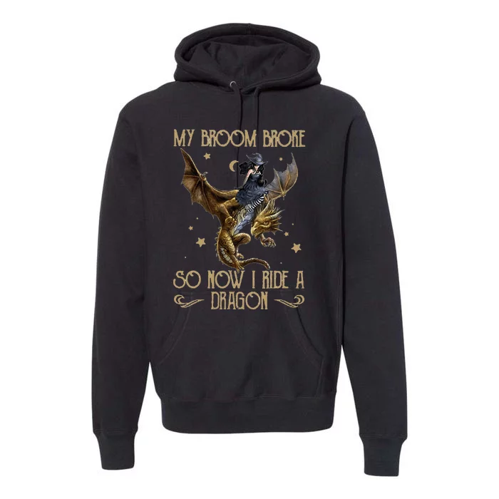 My Broom Broke So Now I Ride A Dragon Premium Hoodie