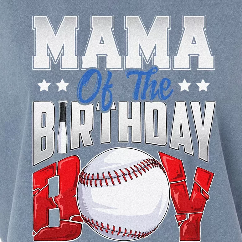 Mama Baseball Birthday Bboy Family Baller Bday Party Garment-Dyed Women's Muscle Tee