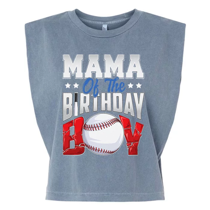 Mama Baseball Birthday Bboy Family Baller Bday Party Garment-Dyed Women's Muscle Tee