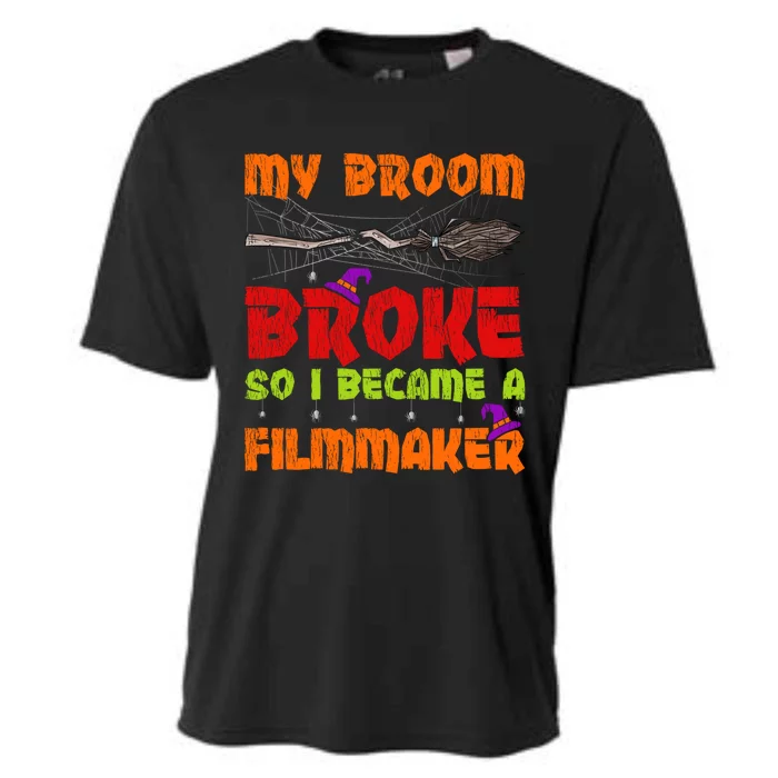 My Broom Broke So I Became A Filmmaker Halloween Gift Cooling Performance Crew T-Shirt