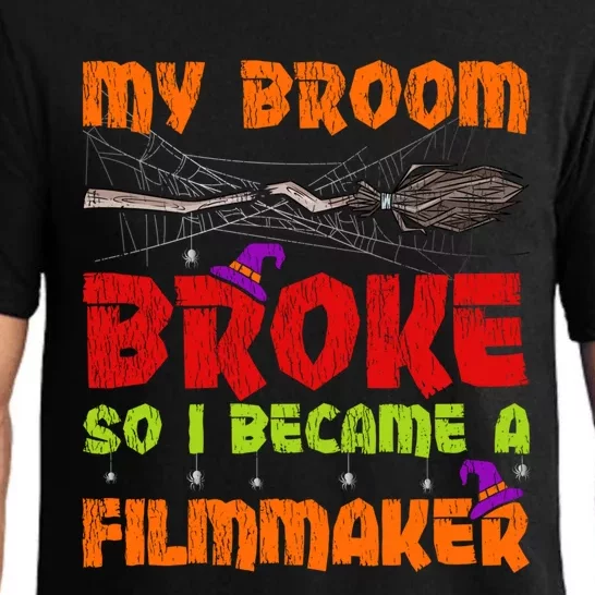 My Broom Broke So I Became A Filmmaker Halloween Gift Pajama Set