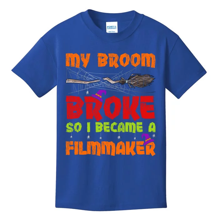 My Broom Broke So I Became A Filmmaker Halloween Gift Kids T-Shirt