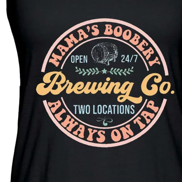 Mamas Boobery Brewing Co New Mom Breastfeeding Funny Ladies Essential Flowy Tank