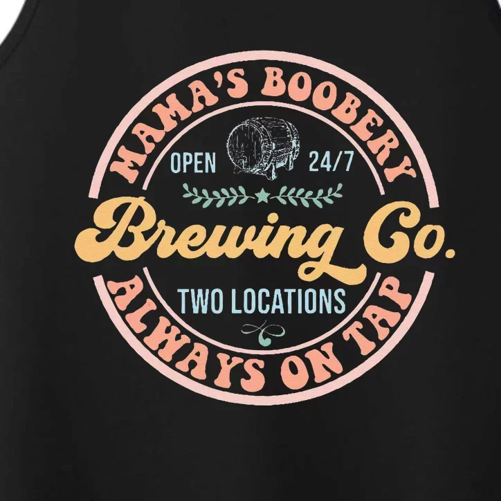 Mamas Boobery Brewing Co New Mom Breastfeeding Funny Performance Tank