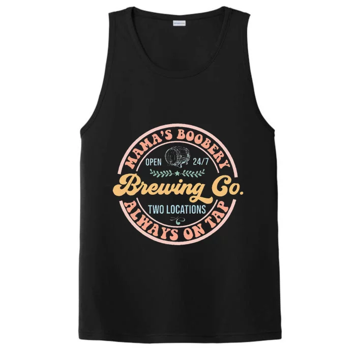 Mamas Boobery Brewing Co New Mom Breastfeeding Funny Performance Tank