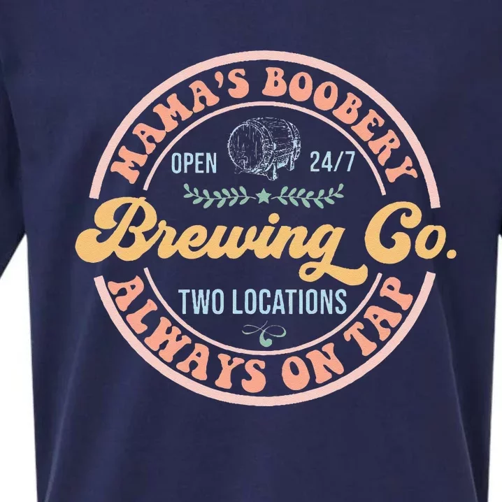 Mamas Boobery Brewing Co New Mom Breastfeeding Funny Sueded Cloud Jersey T-Shirt