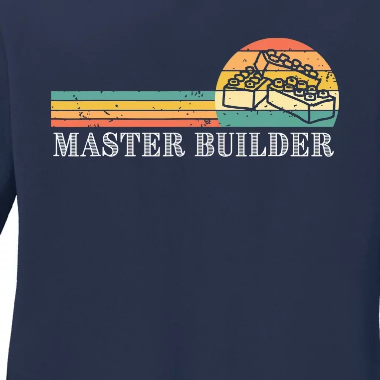 Master Builder Block Building Adults Birthday Gift Ladies Long Sleeve Shirt