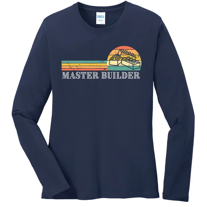 Master Builder Block Building Adults Birthday Gift Ladies Long Sleeve Shirt