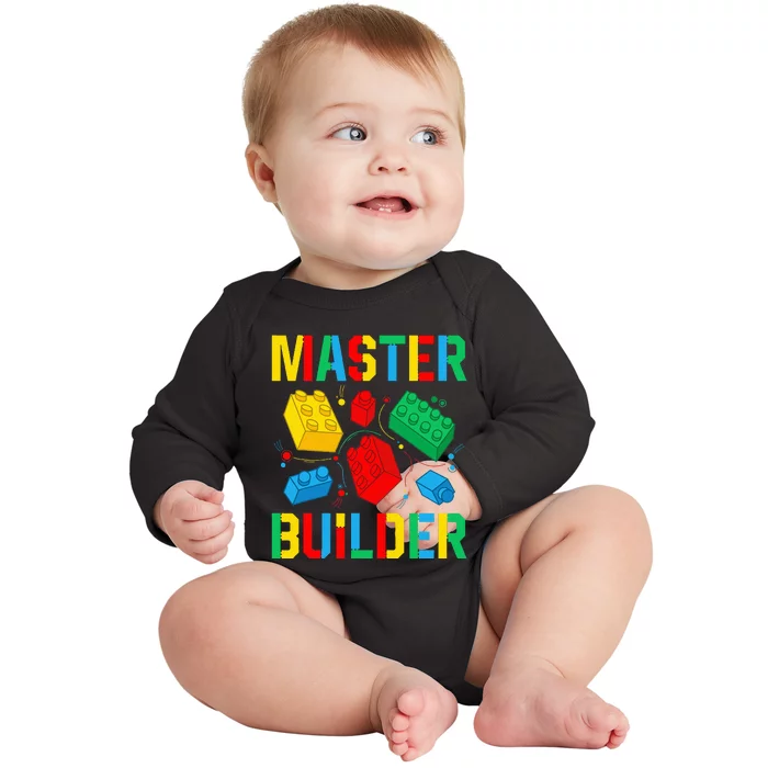 Master Builder Building Blocks Brick Toy Master Builder Baby Long Sleeve Bodysuit