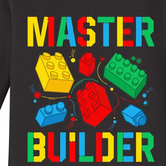 Master Builder Building Blocks Brick Toy Master Builder Baby Long Sleeve Bodysuit