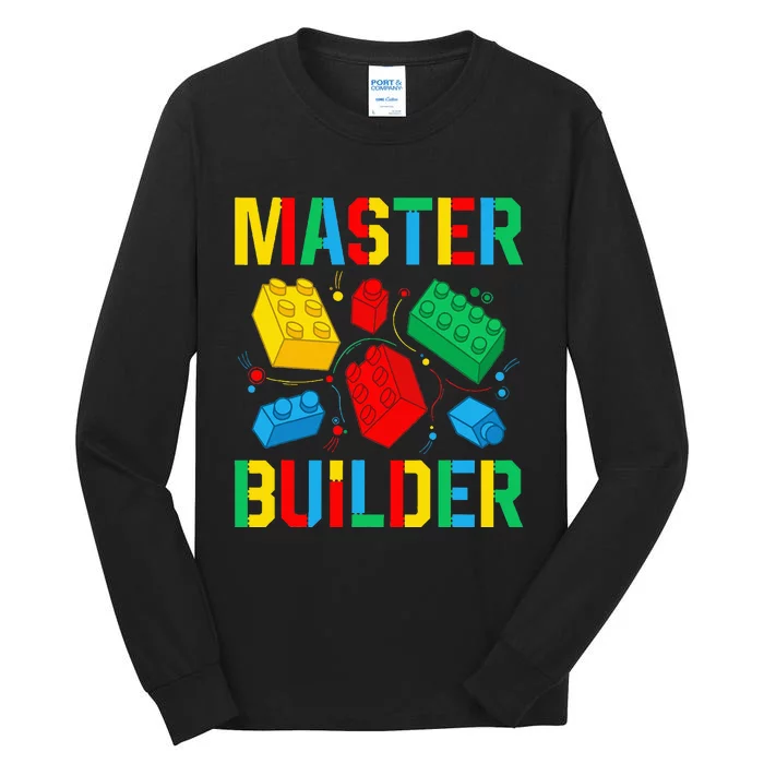 Master Builder Building Blocks Brick Toy Master Builder Tall Long Sleeve T-Shirt