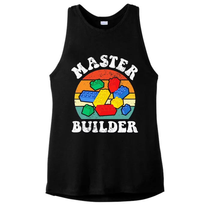 Master Builder Building Blocks Brick Toy Master Builder Ladies Tri-Blend Wicking Tank