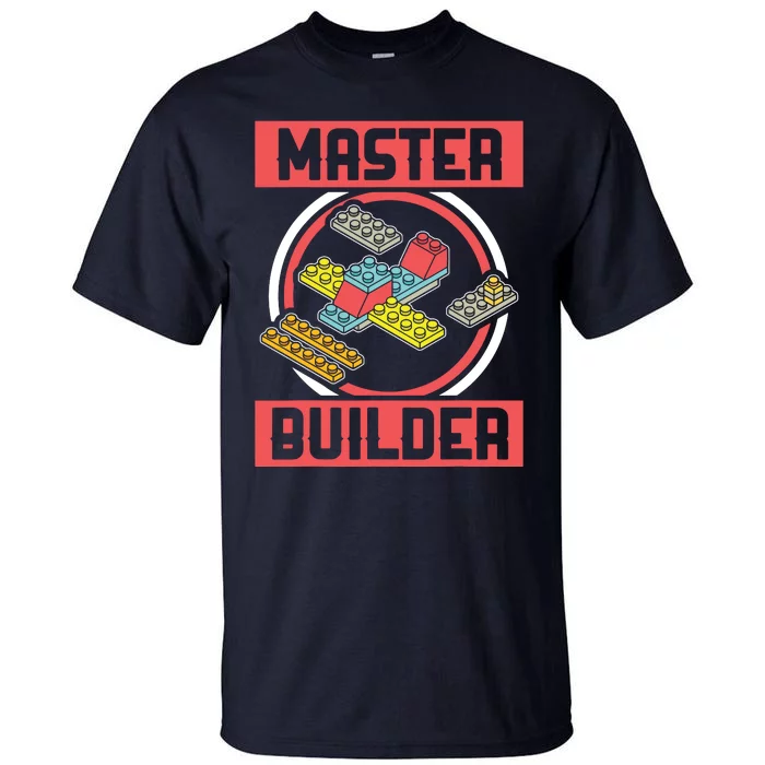 Master Builder Building Blocks Birthday Bricks Boy Gift Tall T-Shirt