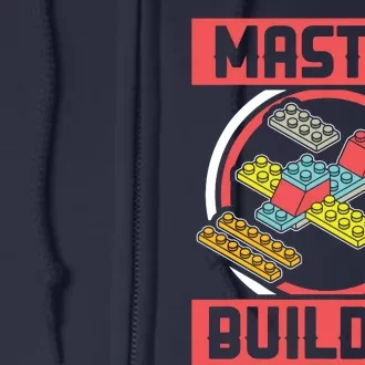 Master Builder Building Blocks Birthday Bricks Boy Gift Full Zip Hoodie