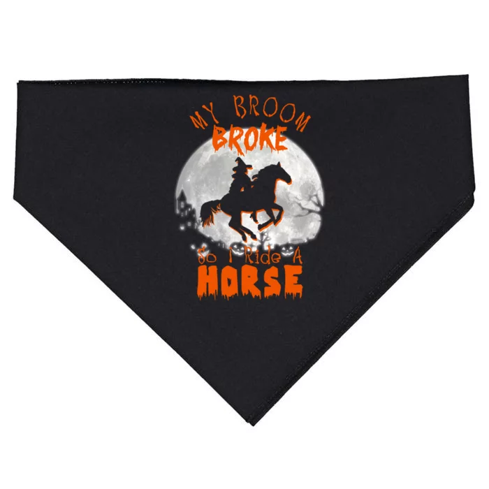 My Broom Broke So Now I Ride A Horse USA-Made Doggie Bandana