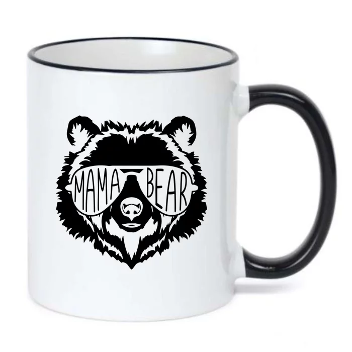 Mama Bear Bear Face With Sunglasses Gift Black Color Changing Mug