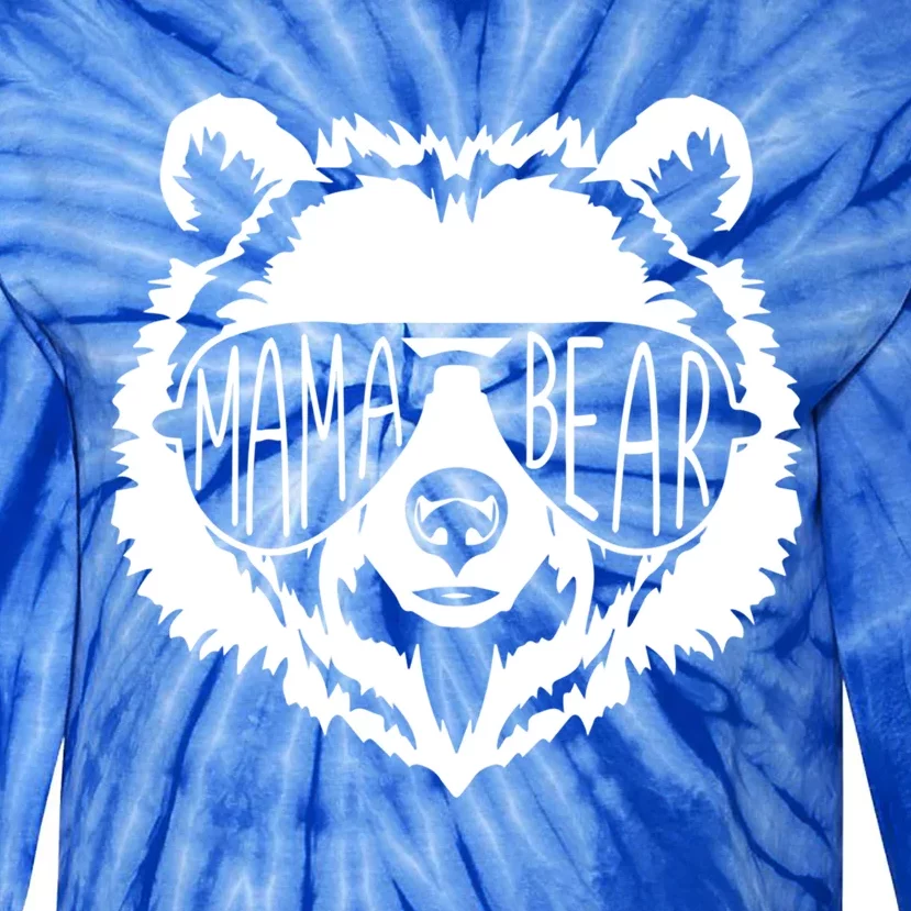 Mama Bear Bear Face With Sunglasses Gift Tie-Dye Long Sleeve Shirt