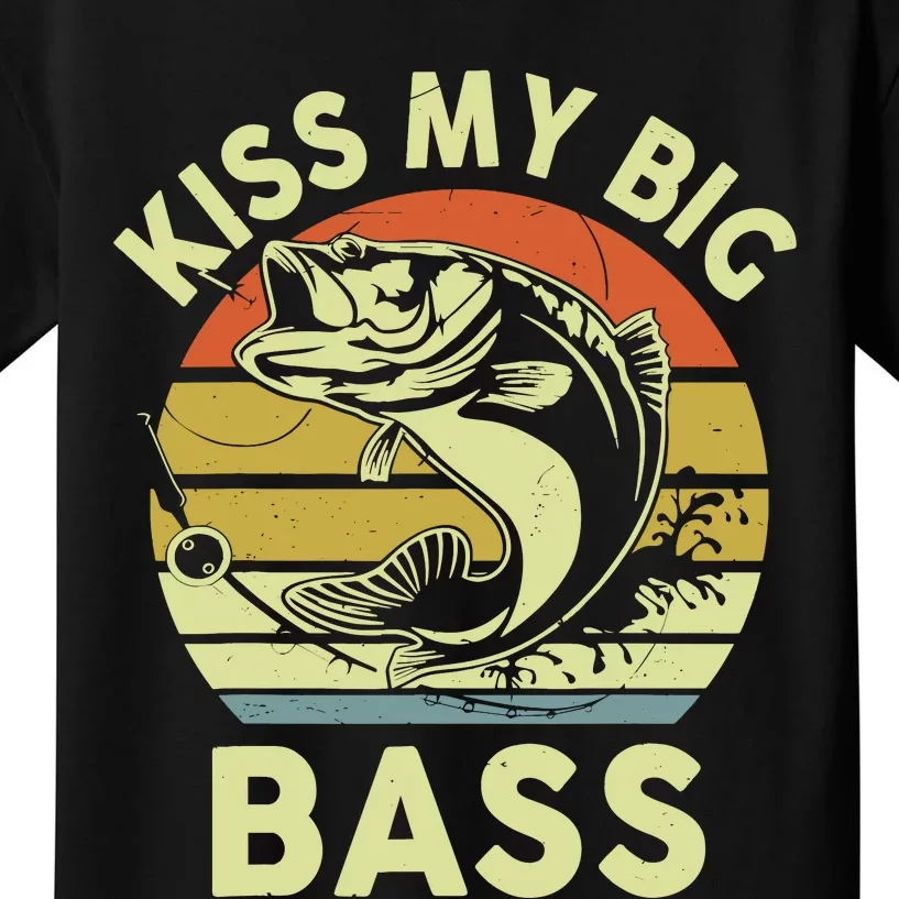 My Big Bass Fish Dad Funny Adult Humor Kids T-Shirt