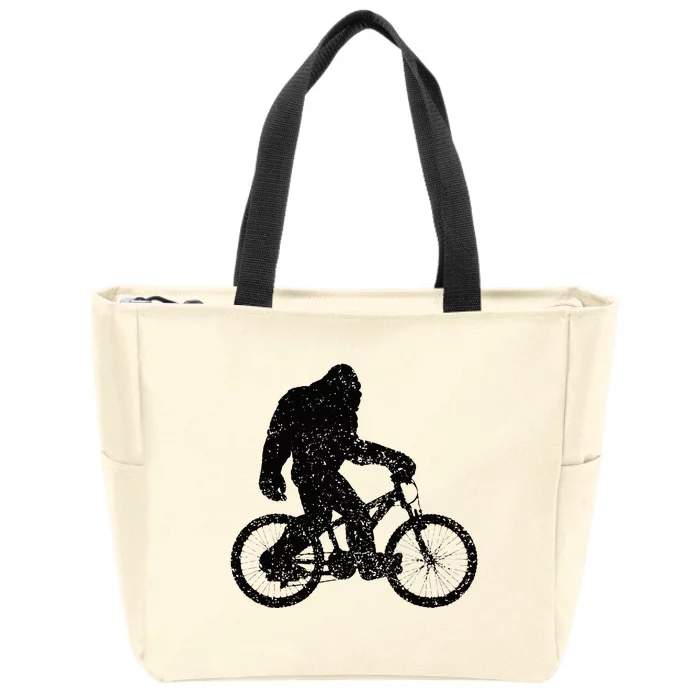 Mountain Bike Bigfoot MTB Biking Cycling Funny Biker Gift Zip Tote Bag