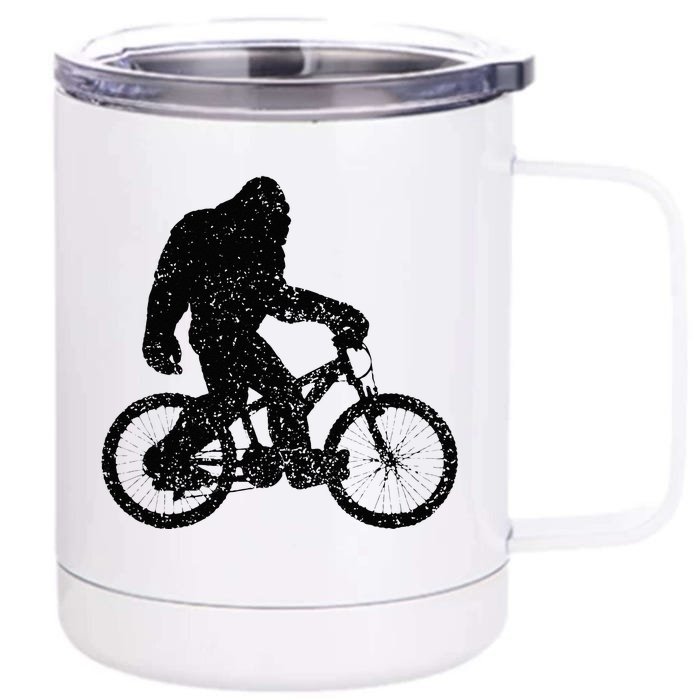 Mountain Bike Bigfoot MTB Biking Cycling Funny Biker Gift Front & Back 12oz Stainless Steel Tumbler Cup