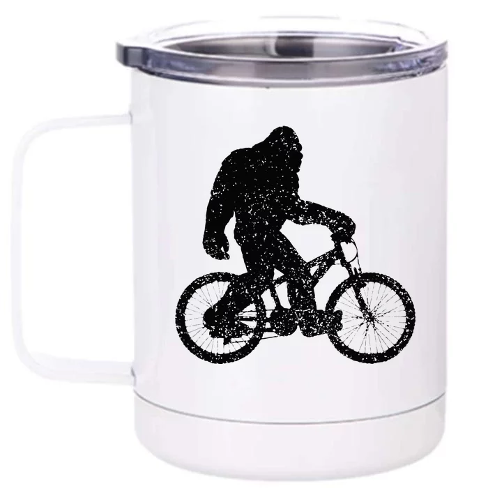 Mountain Bike Bigfoot MTB Biking Cycling Funny Biker Gift Front & Back 12oz Stainless Steel Tumbler Cup