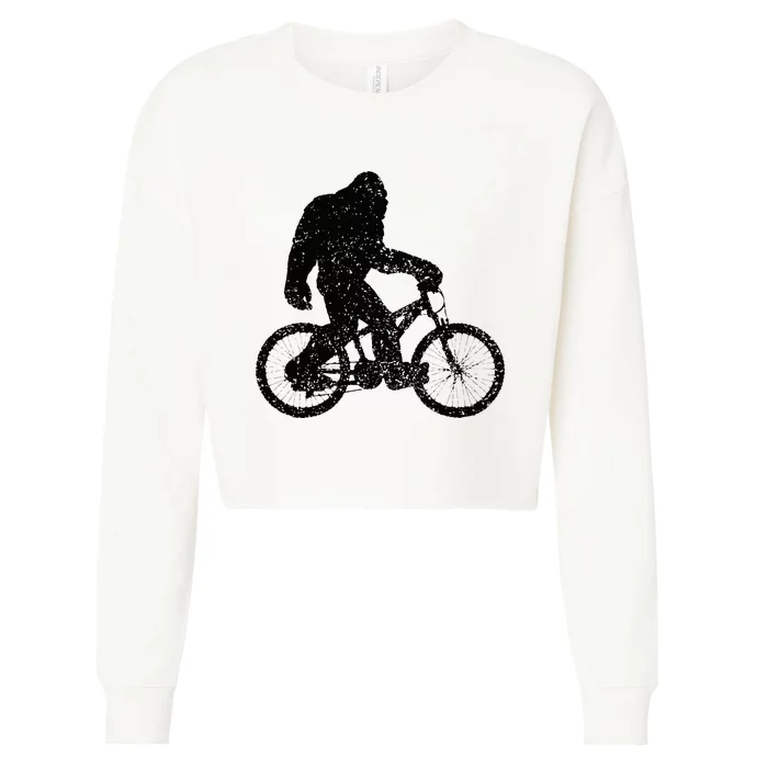 Mountain Bike Bigfoot MTB Biking Cycling Funny Biker Gift Cropped Pullover Crew