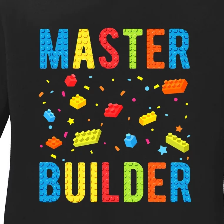 Master Builder Building Blocks Brick Builder Ladies Long Sleeve Shirt