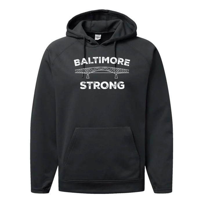 Maryland Baltimore Bridge Pray For Baltimore Strong Performance Fleece Hoodie