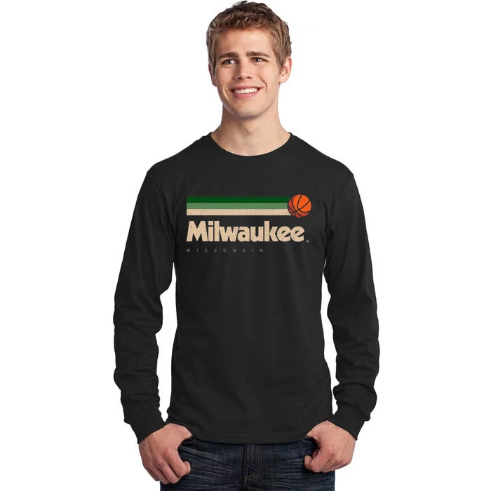 Milwaukee Basketball B Ball City Wisconsin Retro Milwaukee Tall Long Sleeve T-Shirt