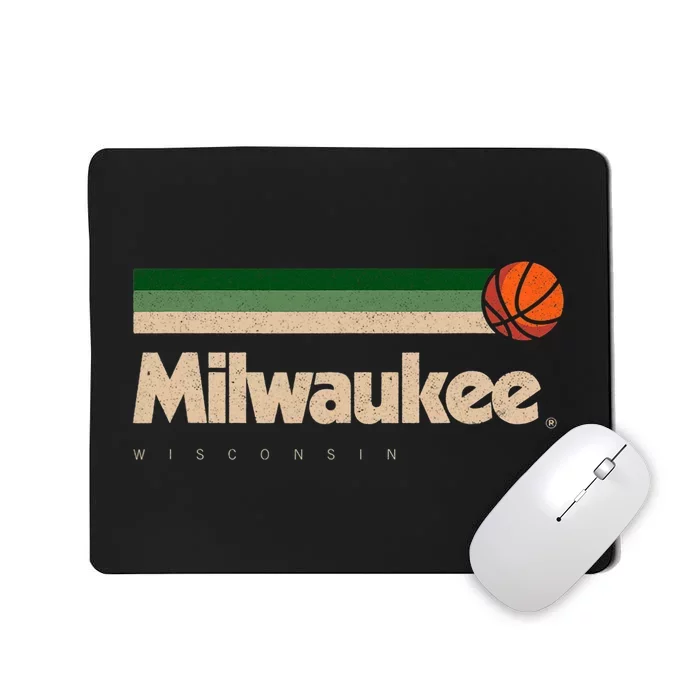 Milwaukee Basketball B Ball City Wisconsin Retro Milwaukee Mousepad