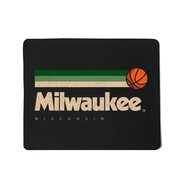 Milwaukee Basketball B Ball City Wisconsin Retro Milwaukee Mousepad