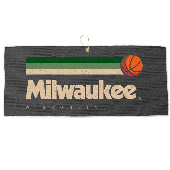 Milwaukee Basketball B Ball City Wisconsin Retro Milwaukee Large Microfiber Waffle Golf Towel