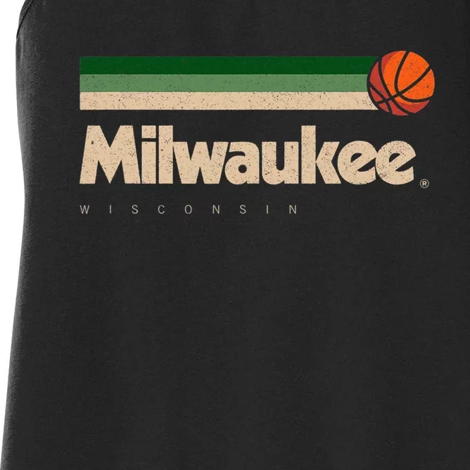 Milwaukee Basketball B Ball City Wisconsin Retro Milwaukee Women's Racerback Tank