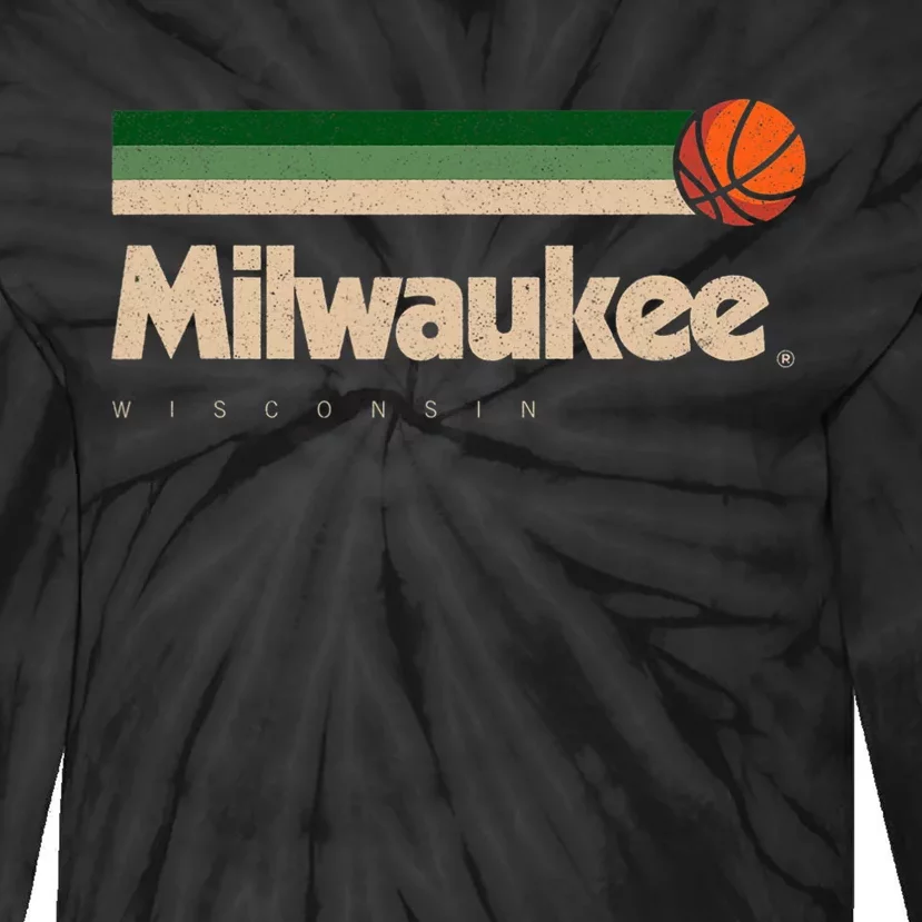 Milwaukee Basketball B Ball City Wisconsin Retro Milwaukee Tie-Dye Long Sleeve Shirt