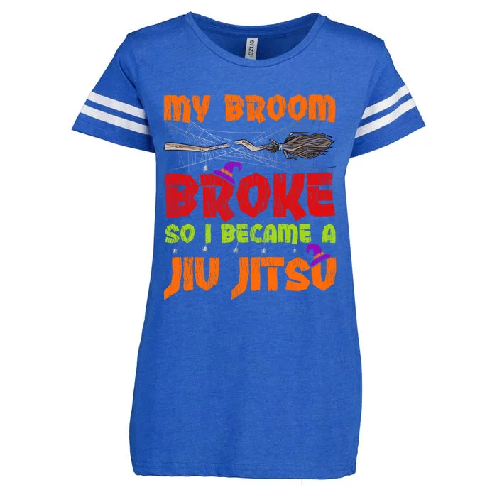 My Broom Broke So I Became A Jiufunny Giftjitsu Halloween Gift Enza Ladies Jersey Football T-Shirt