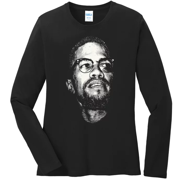 Malcolm Blm Black Lives Matter Black History Ladies Long Sleeve Shirt