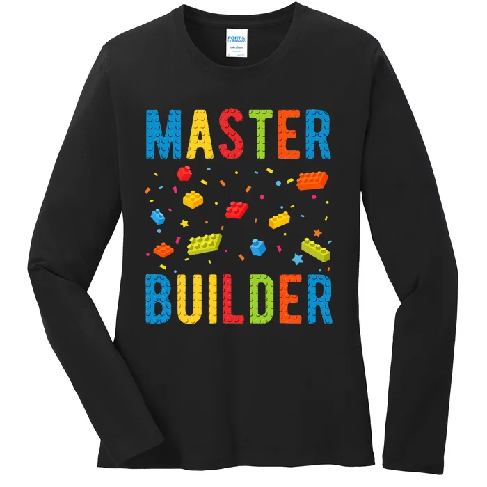 Master Builder Building Blocks Brick Builder Ladies Long Sleeve Shirt