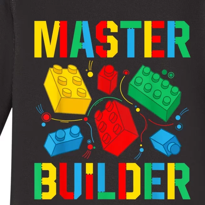 Master Builder Building Blocks Brick Toy Master Builder Baby Long Sleeve Bodysuit