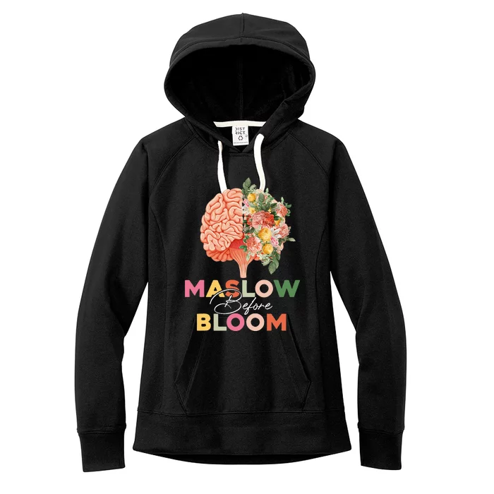 Maslow Before Bloom Psychology Basic Human Needs SPED Women's Fleece Hoodie